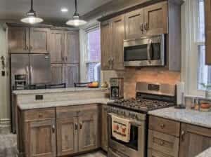 kitchen with wooden cabinets