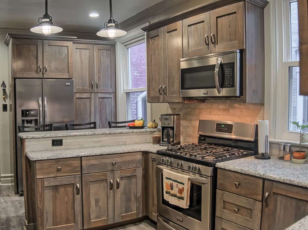 kitchen with wooden cabinetry