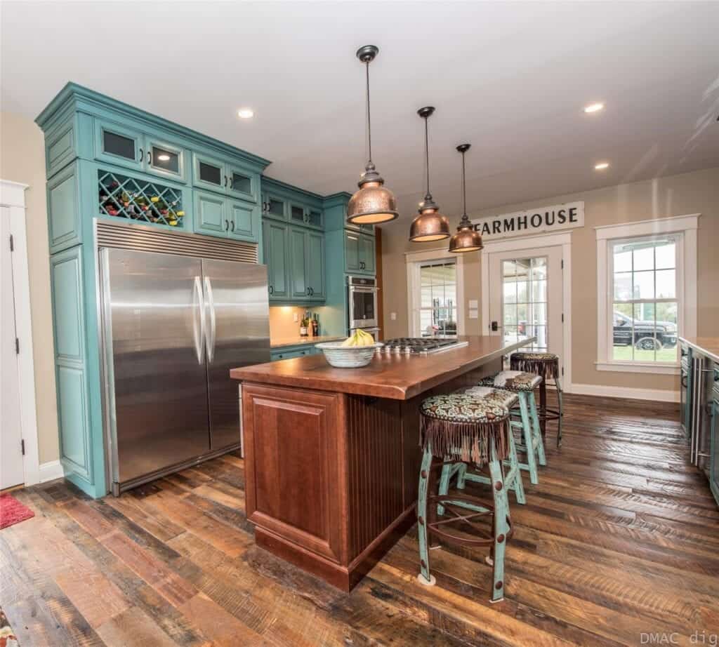 kitchen with stool seating