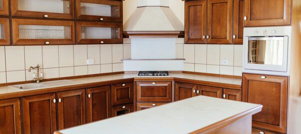 Wooden kitchen cabinets showcasing different designs and styles of cabinetry.
